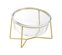 Glass Dog Bowls Elevated Tilted - Raised Dog Bowl with Metal Stand - Lifted Cat Feeding Bowls Anti Vomit - Dog Dishes for Food and Water - Pet Dish for Small to Medium Dogs and Large Cats - 800 ml