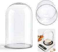 Glass Dome Compatible with Sourdough Starter Heating Pad Accessories - Sourdough Starter Warmer Dome Fits Jars Up to 4.33" Diameter x 5.9" Height - Durable Clear Glass Cover Holding Temperature