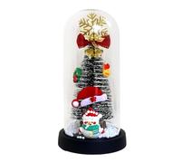Glass Dome - Decorative Lamp for Bedroom | Christmas Led Dome Ornament with Warm Light Effect and Elegant Festive Style for Bedroom Living Room Table Bookshelf Locker Holiday Celebration