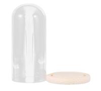Glass Dome Flower Cover with Wooden Base, 9x24cm Display | Portable Compact Footprint for DIY Flower Craft, Showcases Keepsakes and Collectibles, Dly Handmade