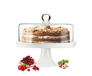 Glass domed cake, cheese plate, made of porcelain