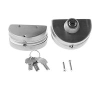 Glass Door Brushed Finish Stainless Steel Double Bolts Swing Push Sliding Control No Drill Anti-Theft Security with Keys for Home Office Fits On 10mm-12mm Double Bolts Door