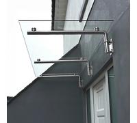 Glass Door Canopy Porch Stainless Steel Balcony Shelter Awning Cover 1800mm Wide