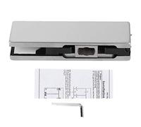 Glass Door Floor Lock, Frameless Rotating Bottom Clamp, Stainless Steel, Silver 6.4x2x1.3in - Smooth Operation, Durable Design, Secure Home Safety