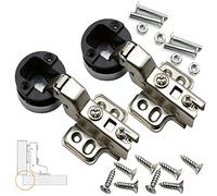 Glass Door Hinge, 1.37 inch Diameter Hole Hydraulic Soft Close Hinge. Glass Thickness 5-8mm, Combined Hinge for Frameless Glass Doors(Half Covering The Side Panel)