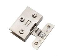 Glass Door Hinge Cabinet Display Cabinet Gate Clamp Furniture Hardware for 4-7mm/5-10mm Glass (Small Hinge) Glass Doors Cabinets with Screws(L)
