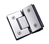 Glass Door Hinge Heavy Duty 135 Degree Brushed Stainless Steel Cabinet Clip Frameless Bathroom Hardware Accessories Easy Install Hinges