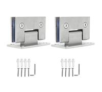 Glass Door Hinge Heavy Duty 90 Degree Shower Door Hinges Frameless Stainless Steel Bathroom Gate Clamp for Bathroom Toilet Glass Doors Modern Minimalist Style 2Pcs Set