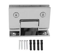 Glass Door Hinge, No Drill Self Closing 90 Degree Replacement Hinge for Shower Enclosure 8 to 12mm Frameless Glass Stainless Steel 1 Pack