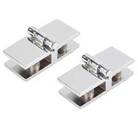 Glass Door Hinge,Pivot,2 pcs, Clip for Kitchen Cabinet, Showcase, Shower, 0 Degree Copper Bracket for Angle Opening, for Thickness from 5mm to 8mm(180 Degree)