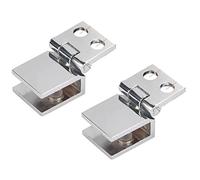 Glass Door Hinge,Pivot,2 pcs, Clip for Kitchen Cabinet, Showcase, Shower, 0 Degree Copper Bracket for Angle Opening, for Thickness from 5mm to 8mm(0 Degree)