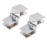 Glass Door Hinge,Pivot,2 pcs, Clip for Kitchen Cabinet, Showcase, Shower, 0 Degree Copper Bracket for Angle Opening, for Thickness from 5mm to 8mm(90 Degree)