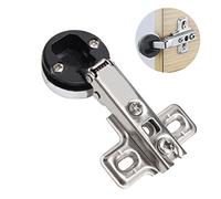 Glass Door Hinges, 2 Pcs Cabinet Door Hinges Solf Close Hinge Invisible Furniture Hinges Match with 26mm Cup Screws(2Pcs Straight Arm)