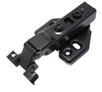 Glass Door Hinges 2 Pcs Metal Aluminum Frame Glass Door Hinge Bathroom Kitchen Wine Cabinet Shoe Wardrobe Bookcase Display Makeup Cupboard Hinges(Black Half Overlay)