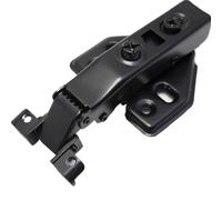 Glass Door Hinges 2 Pcs Metal Aluminum Frame Glass Door Hinge Bathroom Kitchen Wine Cabinet Shoe Wardrobe Bookcase Display Makeup Cupboard Hinges(Black Full Overlay)