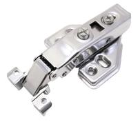 Glass Door Hinges 2 Pcs Metal Aluminum Frame Glass Door Hinge Bathroom Kitchen Wine Cabinet Shoe Wardrobe Bookcase Display Makeup Cupboard Hinges(Silver Full Overlay)