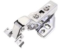 Glass Door Hinges 2 Pcs Metal Aluminum Frame Glass Door Hinge Bathroom Kitchen Wine Cabinet Shoe Wardrobe Bookcase Display Makeup Cupboard Hinges(Silver Insert Embed)