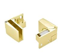 Glass Door Hinges,Peukerty 2 Pack Cabinet Hinge Wine Display(Gold)