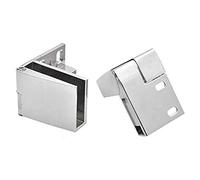 Glass Door Hinges,Peukerty 2 Pack Cabinet Hinge Wine Display(Silver Bright)