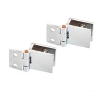 Glass Door Hinges Set Heavy Duty Shower Cabinet Clamps 180 Degree Adjustable Zinc Alloy Hardware Mount Brackets for Bathroom Glass Panel Wood Metal Plate 5-8mm Thickness Silver 2 Pack(0 Degrees)