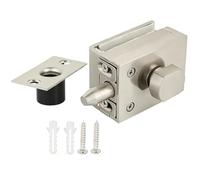 Glass Door Latch, Brass+Zinc Alloy Glass Door Lock, 8-12mm Thickness Glass Floor Latch Lock Bolt Ground Lock, for Bathroom Toilet Shop Office Glass Doors