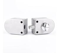 Glass Door Lock,No Drill Anti-Theft Security Lock with Keys,Drill Free,Floor Latch Lock Bolt for Office Bathroom,Open/Close for Door 10~12mm