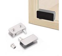 Glass Door Pivot Hinge for Showcases and Cabinets, Stainless Steel Hardware (Black)