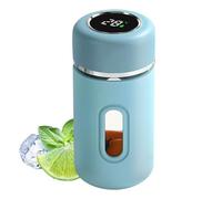 Glass Drink Cups - 280ml Glass Bottle With Stopper - Glass Water Cup - Water Glasses - 280ml Drinking Bottles | Portable Tea Mug with Stand Function and Real-Time Temperature Display
