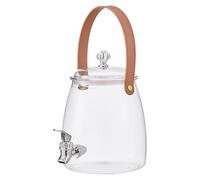 Glass Drink Dispenser for Refrigerator, 16 x 16 x 23 cm, Sun Tea Glass for Outdoor Drinks Dispenser, Water Container, Lemonade Stand with Spigot, Home, Party, Outdoor, Picnic Use