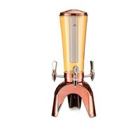 Glass Drink Dispenser with Tap, Beverage Dispenser Beer Tower 3L Ice Tube 3 Spigot Tabletop Multicolor for Party(Rot)