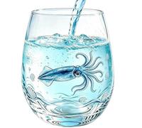 Glass Drinking Glasses 350 ml Drinkware with Sea Animal Motif for the