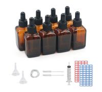 Glass Dropper Bottles 30ml,8 Pack Amber Glass Bottle with Dropper Pipettes for Essential Oils DIY Beauty Massage Perfumery Aromatherapy Laboratory (30ml)