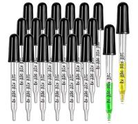 Glass Dropper Medicine 1ml, Teenitor Essential Oils Eye Dropper Pipette Dropper with Black Suction Bulb, Straight-Tip Calibrated Droppers for Medicine Art Liquid Plant Nutrients 20 Pack