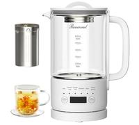 Glass Electric Kettle 0.6L 500W, 40-75°C Adjustable Temp, 24H Timer, BPA-Free & Odorless, Small and Compact for Living Room/Bedroom/RV, Perfect for Tea, Coffee, Supplements, Safe and Smart