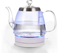 Glass Electric Kettle 1.2L Fast Boil - Plastic Free Glass Kettle with Stainless Steel Heating Plate, Quiet LED Electric Kettle for Tea & Coffee, Portable Water Boiler for Home
