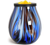 Glass Electric Wax Melt Burners-Fragrance Wax Melter with Removable Silicone Dish Scented Wax Melt Warmer 7 Led Mood Light Aroma Oil Burner for Office Home Decor Gift for Women