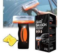 Glass Emulsion Cleaner, 2026 New Hand-Held Car Window Oil Film Remover, Easy-to-Use Car Glass Cleaner for Cars Windows, Mirrors & Glass Surfaces, Improves Visibility & Safe Driving (1Pc)