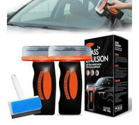 Glass Emulsion, Gla-ss Emulsion Car, Hand-Held Gla-ss Emul-sion Cleaner, Car Window Oil Film Remover, for Windows, Mirrors, and Gl-ass Surfaces (2 Pcs-200g)