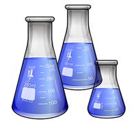 Glass Erlenmeyer Flask Set - 3 Sizes - 50, 150 and 250ml, Karter Scientific 214U2