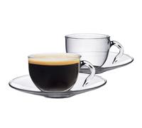 Argon Tableware Clear Glass Espresso Cup & Saucer - 60ml (2.1oz) - Pack of 6