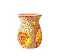 Glass Essential Oil Burner Wax Melt Burner, Aromatherapy Aroma Diffuser, Tea Light Holder, Home Decoration for Table Decoration, Housewarming Party (Orange Colour)