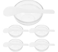 Glass Essential Oil Mixing Bowl Set with Spoon, 5 Pieces | Polished Finish, Non Reactive Container, for Peel off Gels and Essential Oils, Business Trips