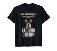 Glass Etching - Never Underestimate an Old - Stencil Vinyl Value Graphic T-Shirt