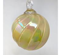 Glass Eye Studio Ball Ornament Opaque Collection (Butterscotch Twist)