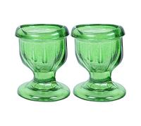 Glass Eye Wash Cup with Engineering Design to Fit Eyes for Effective Eye Cleansing - Eye Shaped Rim, Snug Fit Set of 2 (Green)