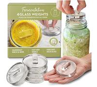 Glass Fermentation Weights for Fermentation with Easy Lift Handles, Set of 4
