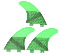Glass Fiber Surfboard Fins, G3/G5 Thruster Set for Surfing, Stand Up Paddle Fin with Fast Reacting Design, Upright Template for Acute Directional Changes, Lightweight and Portable (Green)