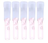 Glass Filter Tips, Reusable Smoking Mouthpiece, Flat Roach Tips, Easy Clean, Coloured, 5 Pieces (5pcs Pink)