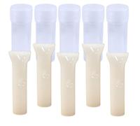 Glass Filter Tips, Reusable Smoking Mouthpiece, Flat Roach Tips, Easy Clean, Coloured, 5 Pieces (5pcs White)