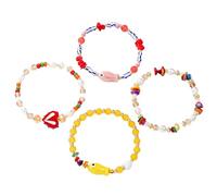 Glass Fish Charm Featuring Lovely Heart Beads Fish Charm Beaded Wristchain Perfect for Daily Wear Colorful Ceramic